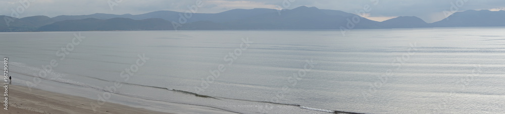 Panoramic view of a beach by the coast of Atlantic Ocean, Wild Atlantic way, Ireland