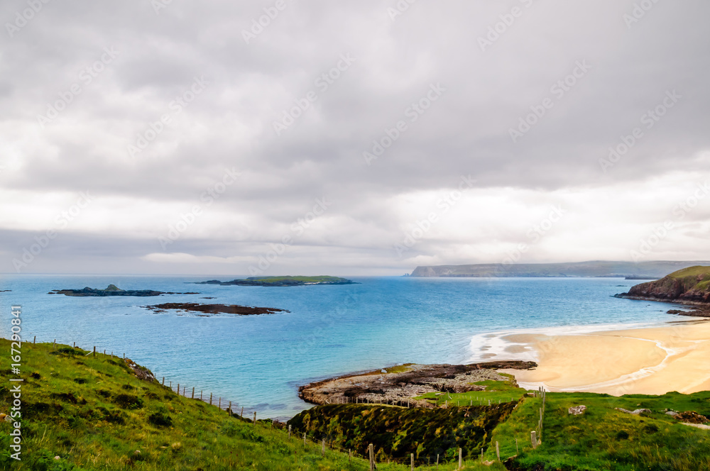 View on coastline and beach at the north of Scotland View on coastline and beach at the north of Scotland