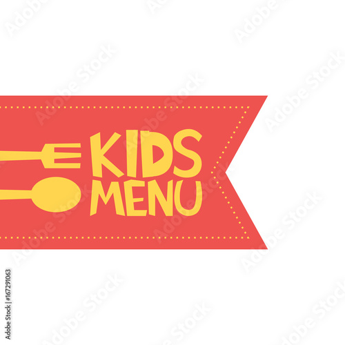 Kids Menu red label template