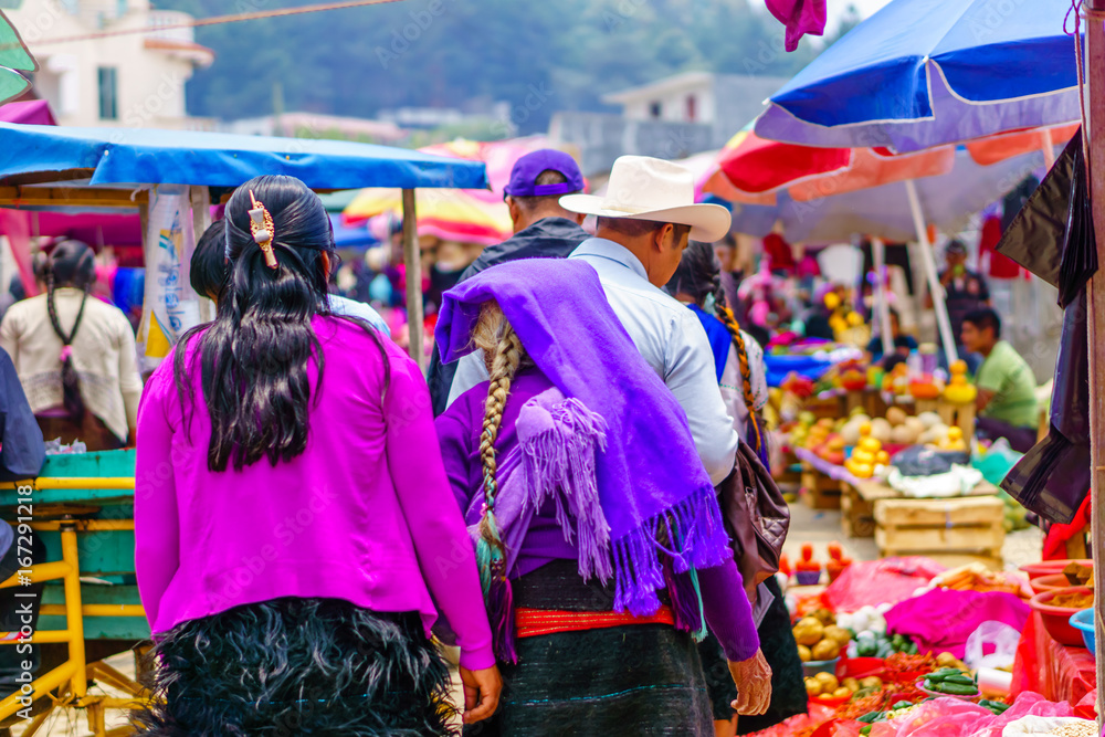 Tzotzil maya woman on market in chamula Village