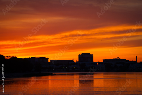 Golden sunset at the river side