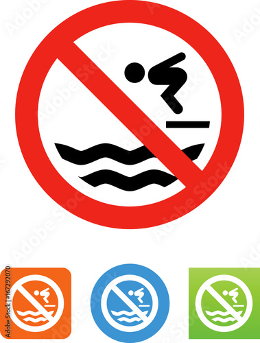 No Diving Icon - Illustration