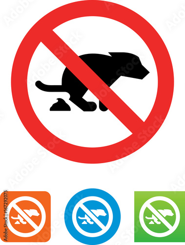 No Dog Pooping Allowed Icon - Illustration