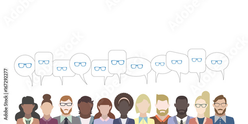 Leute mit Sprechblasen - Brille