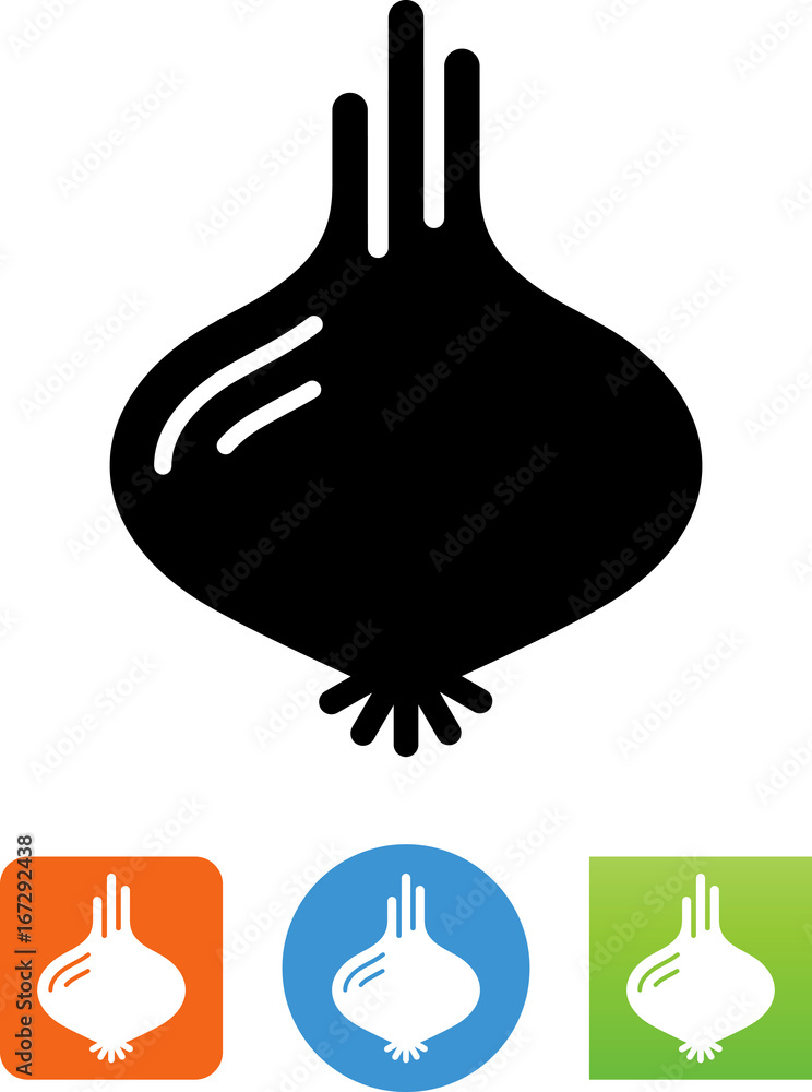 Onion With Shoots Icon - Illustration Onion With Shoots Icon - Illustration
