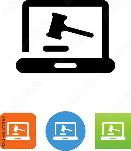 Online Gavel Icon - Illustration