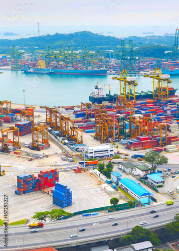 Singapore port panorama