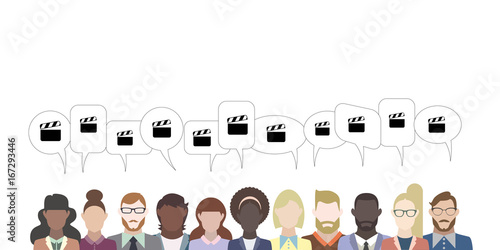 Leute mit Sprechblasen - Filmklappe