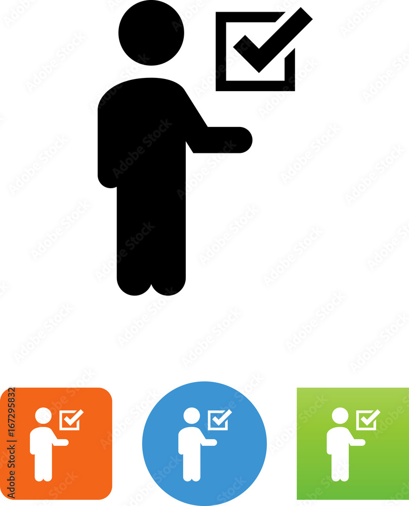 Person Holding A Checkbox Icon - Illustration Person Holding A Checkbox Icon - Illustration