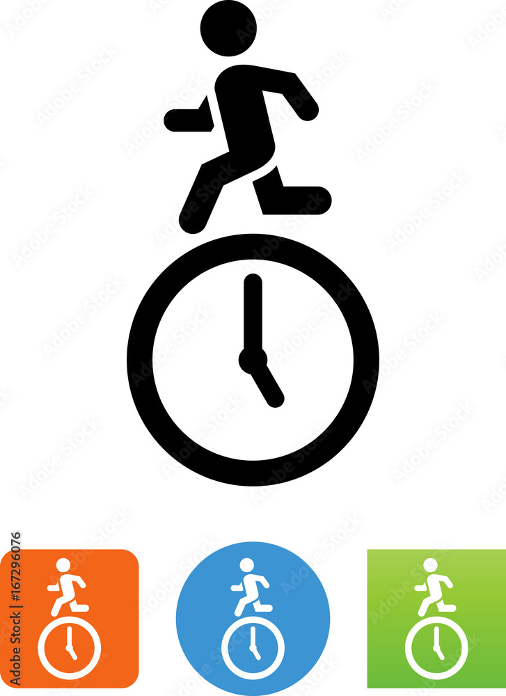 Person Racing Against Time Icon - Illustration Person Racing Against Time Icon - Illustration