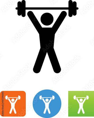 Person Lifting Weights Icon - Illustration