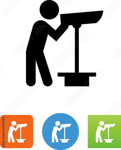 Person Looking Through Observation Viewer Icon - Illustration