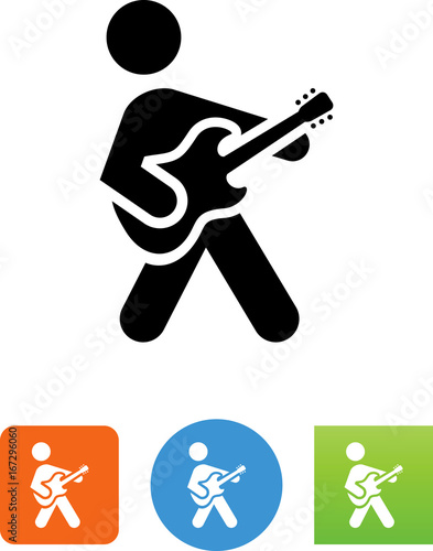 Person Playing An Electric Guitar Icon - Illustration