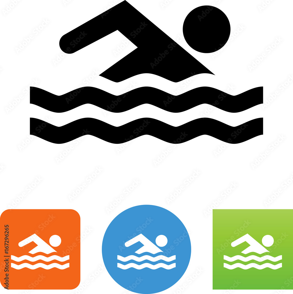 Person Swimming Icon - Illustration Person Swimming Icon - Illustration