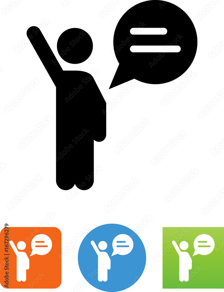 Person Talking With Hand Up Icon - Illustration Person Talking With Hand Up Icon - Illustration