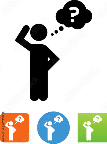 Person With A Thinking Bubble Icon - Illustration