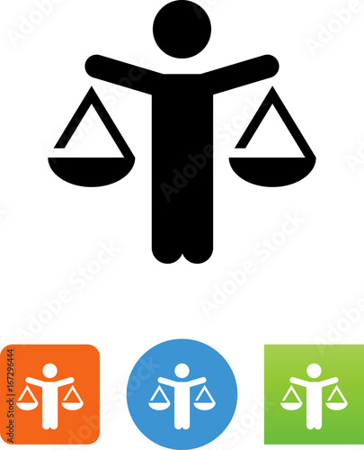 Person With Balance Scales Icon - Illustration