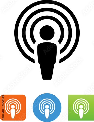 Person With Audio Waves Icon - Illustration