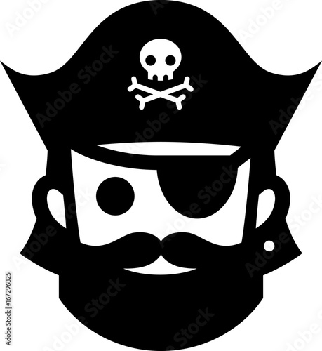 Pirate With Jolly Roger Hat Icon