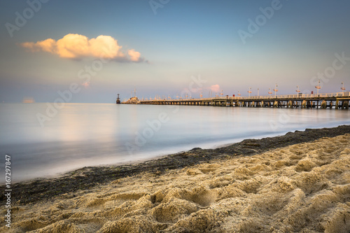 Obraz na płótnie wooden pier in Sopot, Poland w salonie