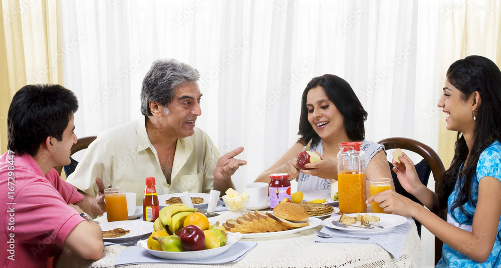 Family having breakfast 