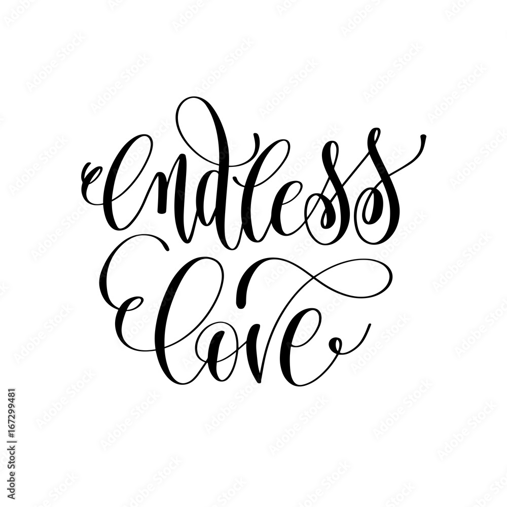 Endless love - hand lettering romantic quote Vector Image