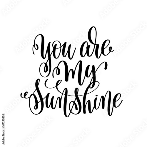 you are my sunshine hand lettering romantic quote