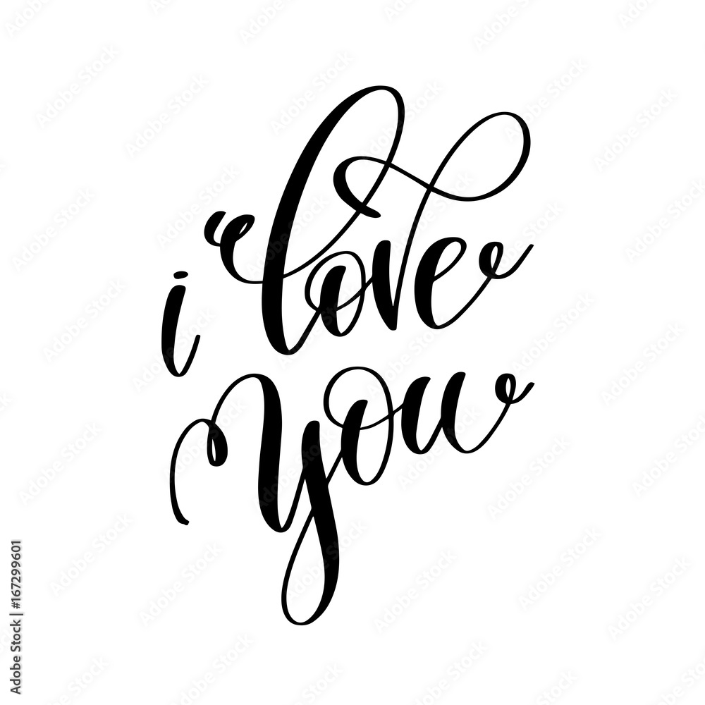 i love you black and white hand lettering inscription i love you black and white hand lettering inscription
