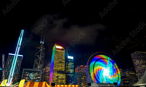 Canvas Print Hong Kong cityscape at night