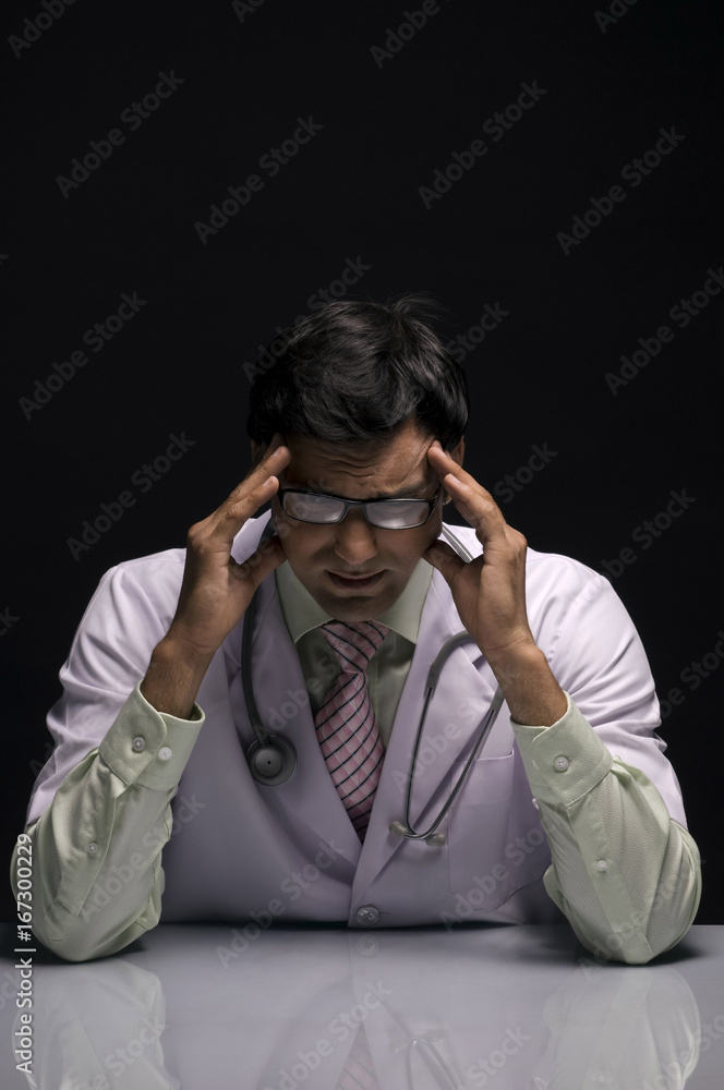 Doctor in deep thought 