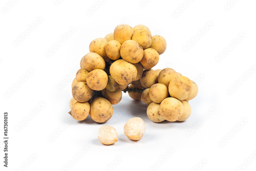 Longkong (Lansium parasitic), tropical fruit isolated on white background. Longkong (Lansium parasitic), tropical fruit isolated on white background.