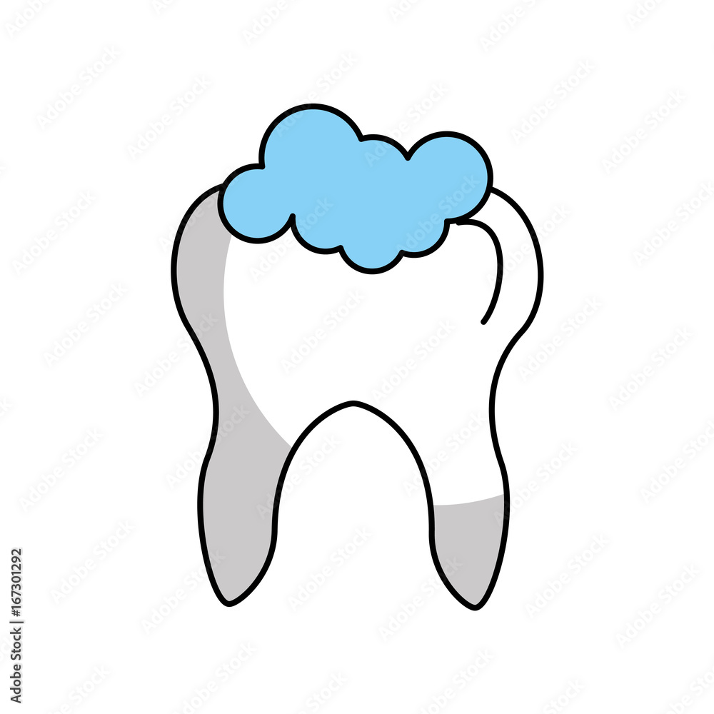 Human tooth with toothpaste vector illustration design Human tooth with toothpaste vector illustration design