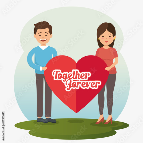 couple in love together forever icon