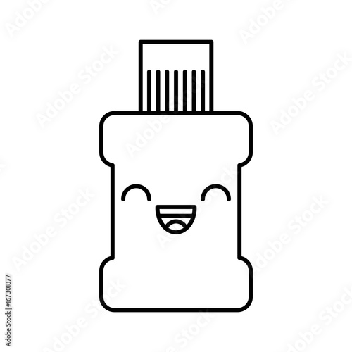 mouthwash bottle kawaii character vector illustration design