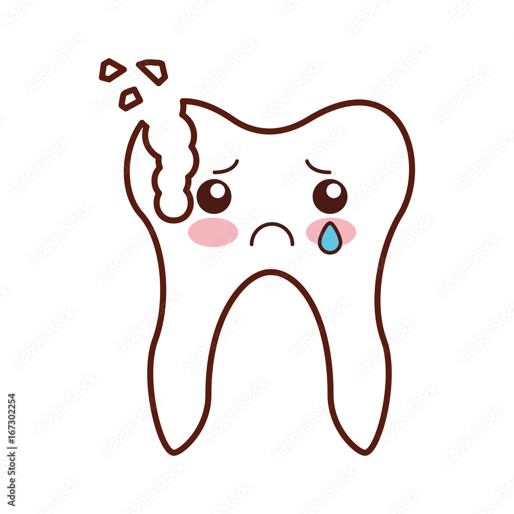 Human tooth with decay kawaii character vector illustration design Human tooth with decay kawaii character vector illustration design