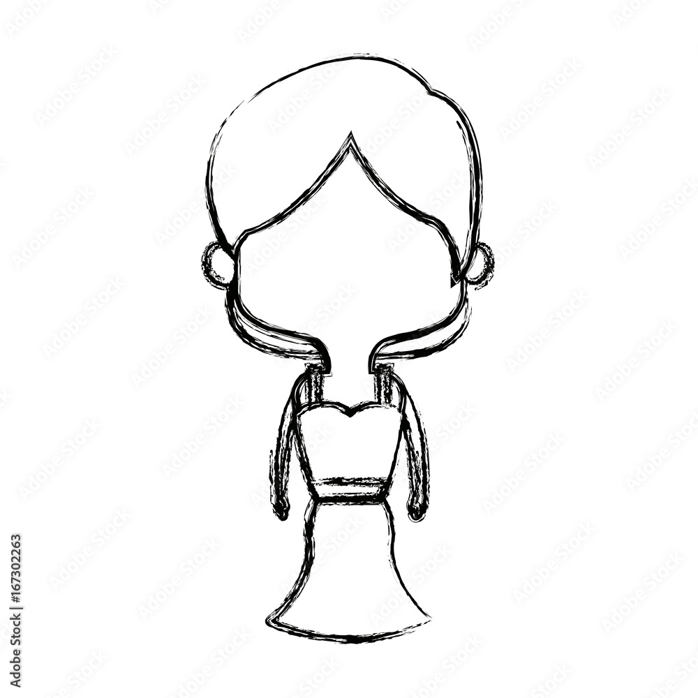 Obraz premium cute cartoon woman pretty elegant clothes