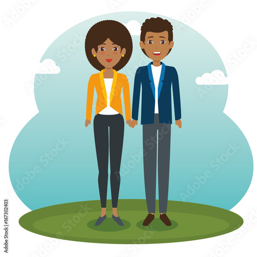 african couple standing design