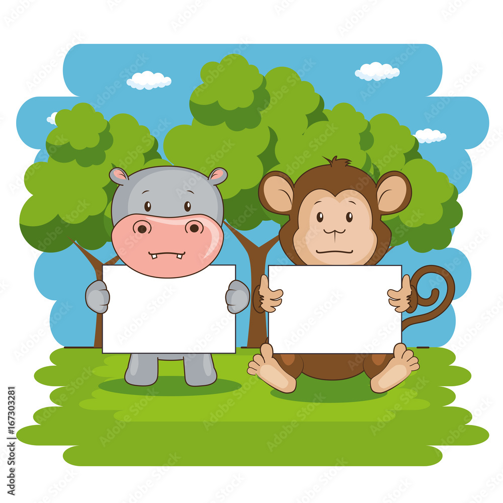 Fototapeta premium cute adorable animal cartoon