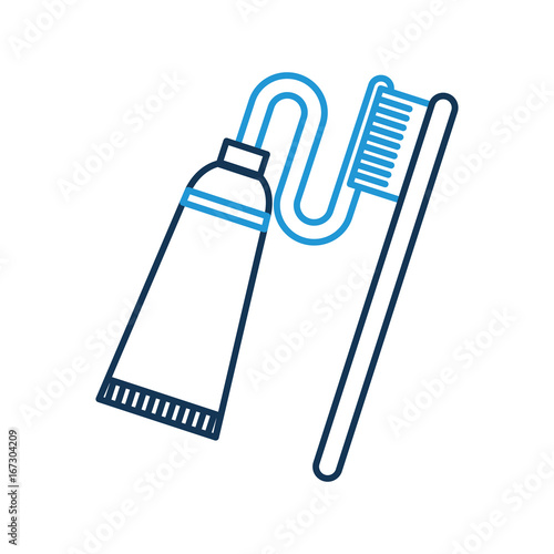 dental toothbrush with paste vector illustration design