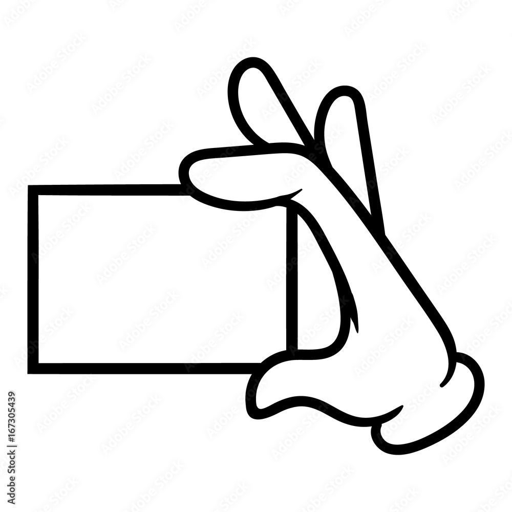 Cartoon Hand Holding Card Vector Illustration Stock Vector Adobe Stock