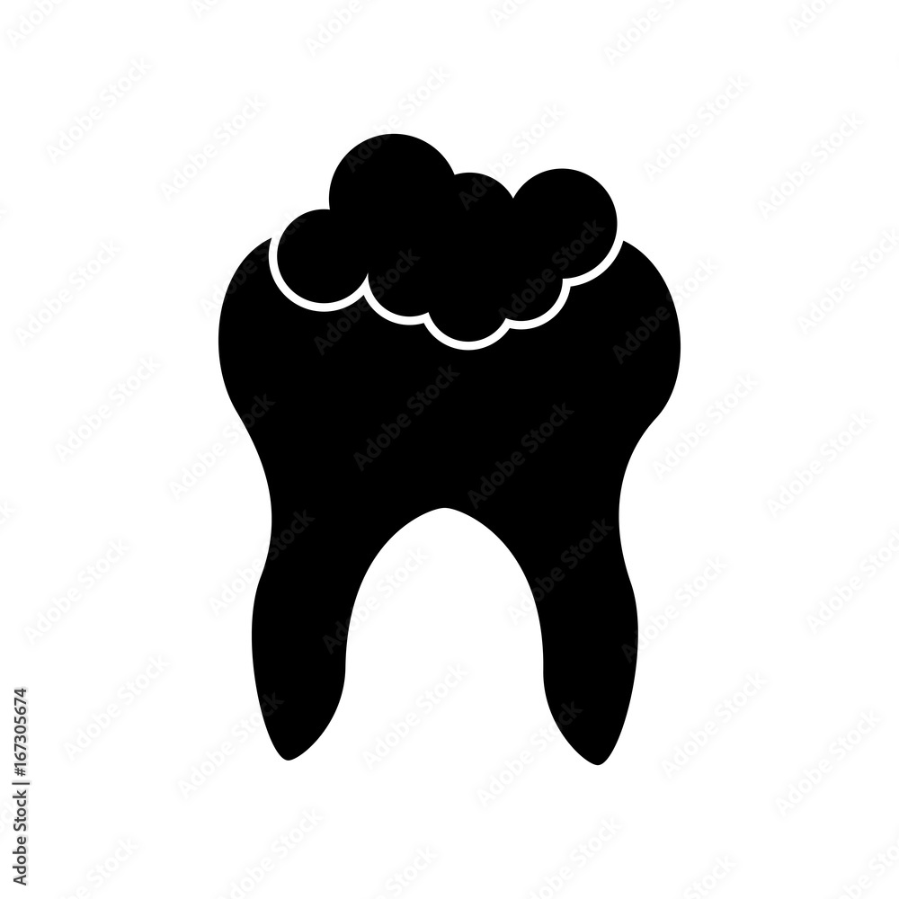 Human tooth with toothpaste vector illustration design Human tooth with toothpaste vector illustration design