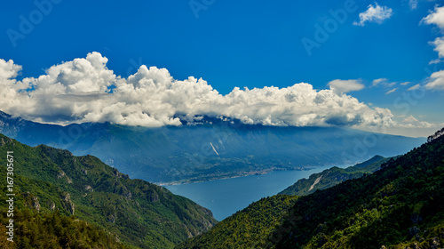 View Garda Lake from Bocca Larici, Riva del Garda,Trails to Bocca Larici, Riva del Garda, Lago di Garda region, Italy, Italian Dolomites-panoramic views