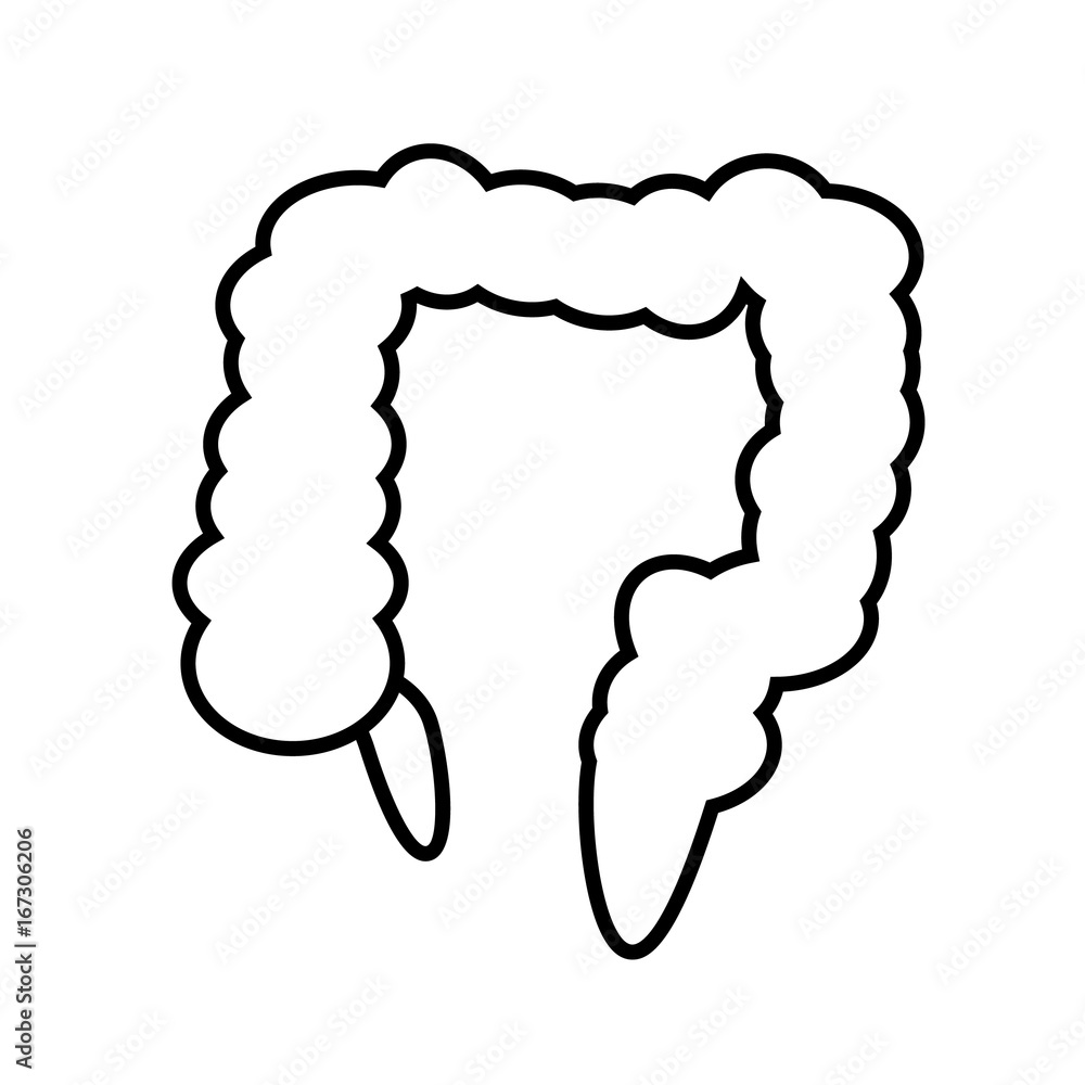 Icon Illustration : Colonoscopy, Isolated on White Icon Illustration : Colonoscopy, Isolated on White