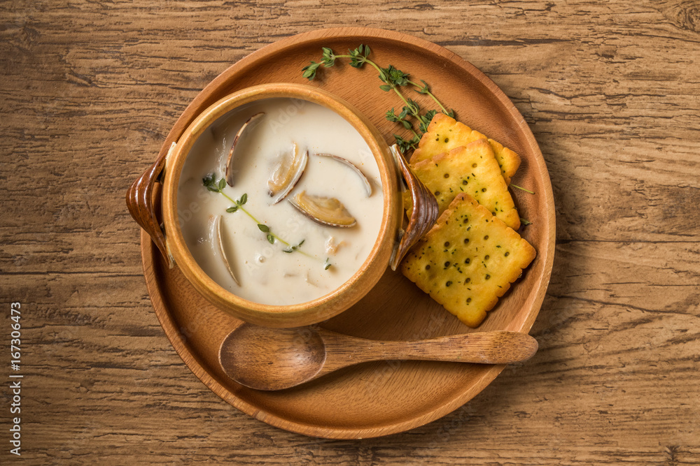 クラムチャウダー Clam chowder American soup クラムチャウダー Clam chowder American soup