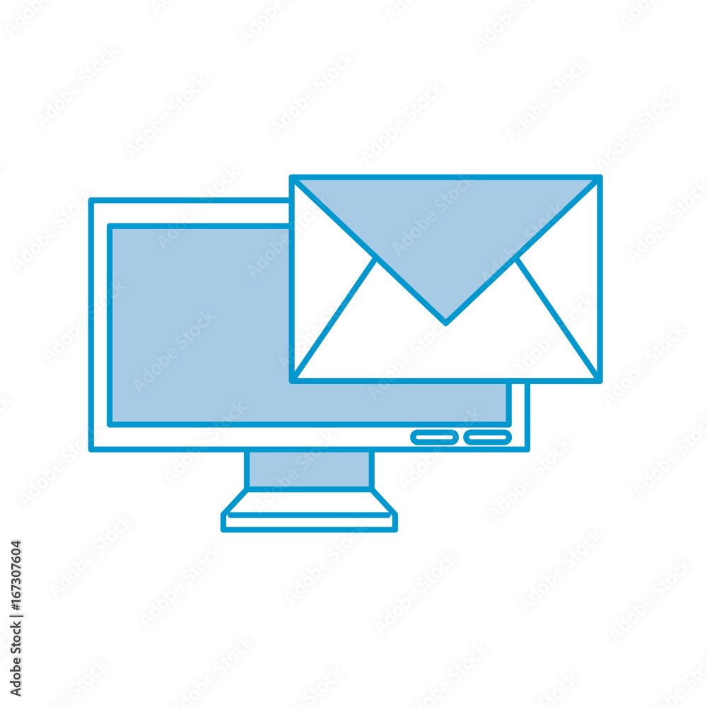 computer monitor with envelope mail isolated icon vector illustration design computer monitor with envelope mail isolated icon vector illustration design