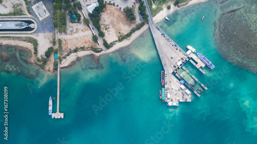 aerial view of Koh Phangan international port