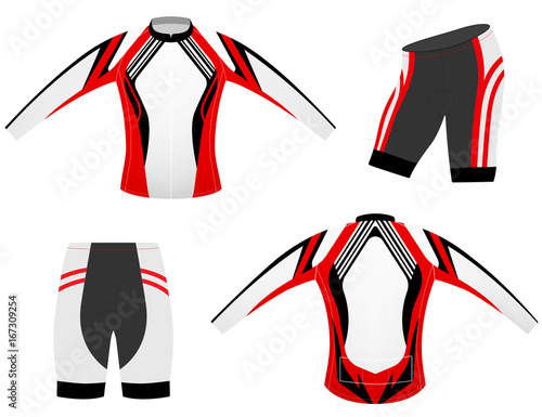 Sports t-shirt vector design long sleeve cycling vest on a white background