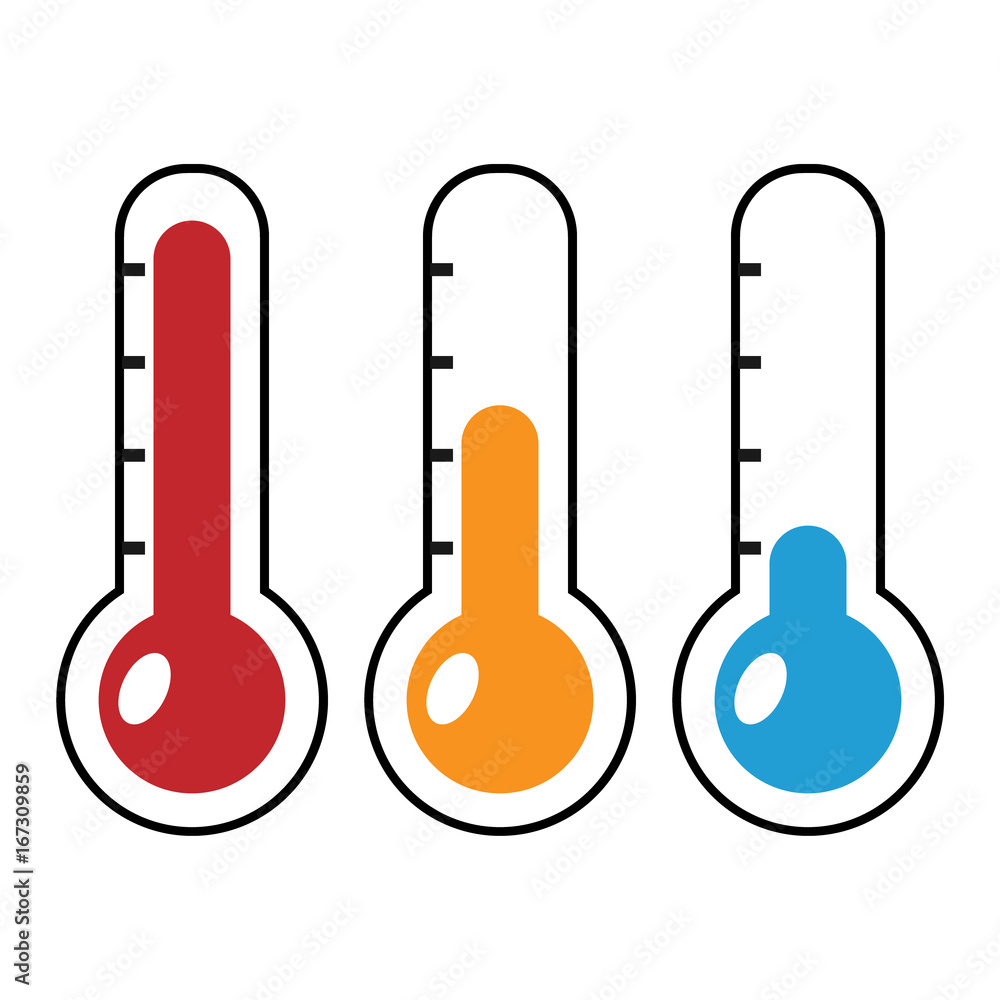 Thermometer icon set different levels Thermometer icon set different levels