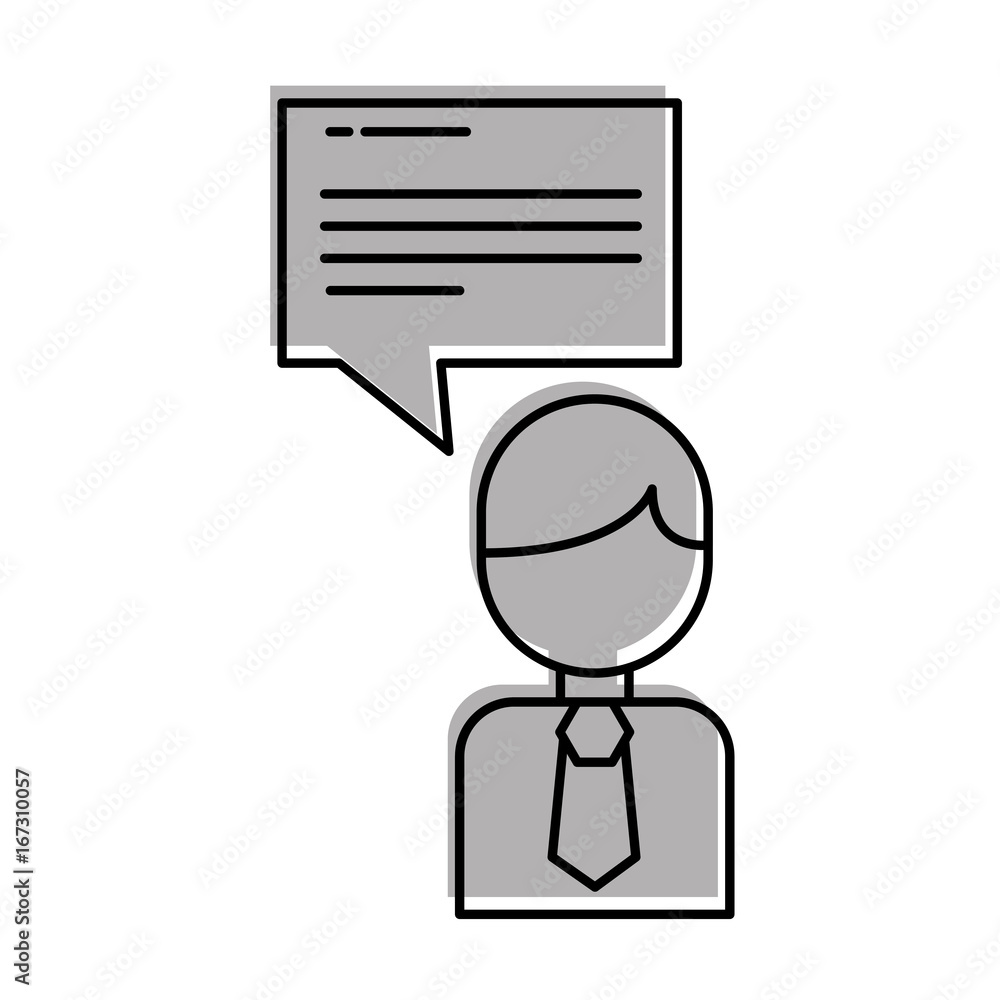 businessman with speech bubble message icon vector illustration design businessman with speech bubble message icon vector illustration design