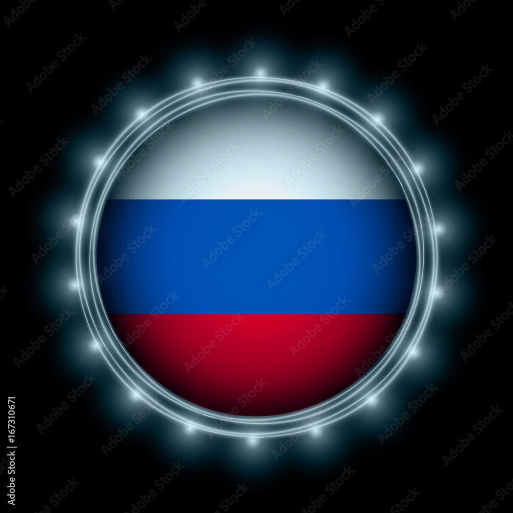 Russia flag in blue lightning Russia flag in blue lightning